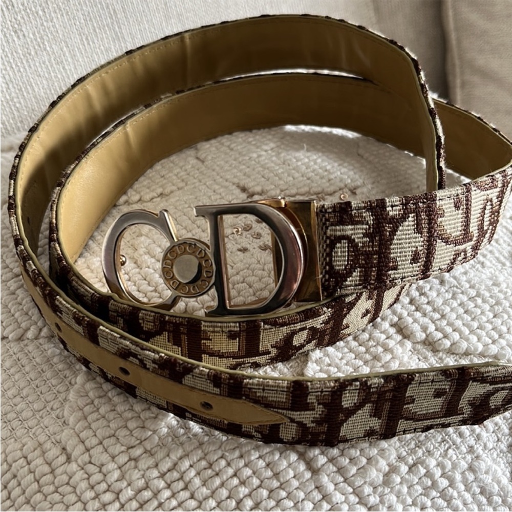 Dior Brown and Tan Belt